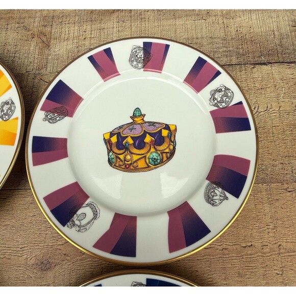 Vintage Neiman Marcus Royal Crown Set of 4 Dessert Plates Japan California 8.25 - Picture 4 of 9